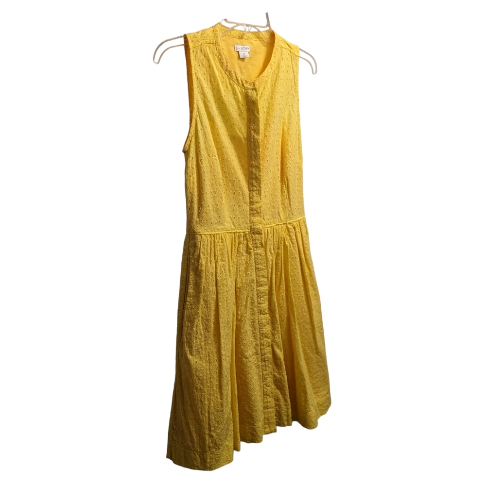 J Crew Yellow Floral Sleeveless Button Down Midi Dress 00